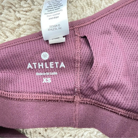 Athleta Stealth Strappy Sports Bra Maroon XS - Picture 6 of 7